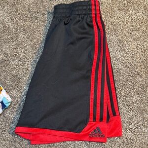 Adidas Kids Black and Red Athletic Shorts